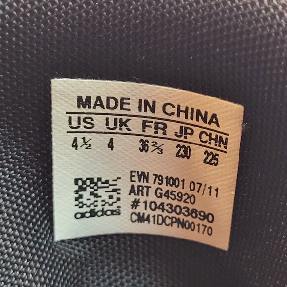 ADIDAS Hard Court Sz 4.5 Hi J High Tops Black & White Shoes G45920 - Picture 13 of 16